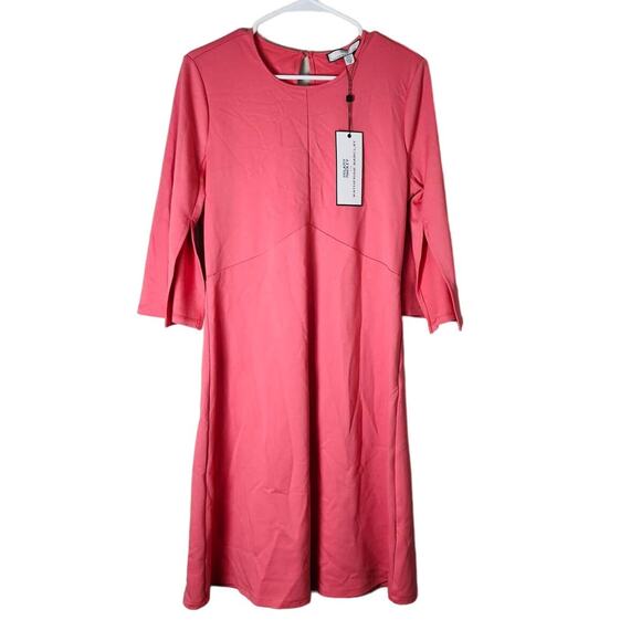 Hilary Radley for Katherine Barclay Sheath Dress 3/4 Sleeve Pink Size Small NWT - Picture 1 of 6